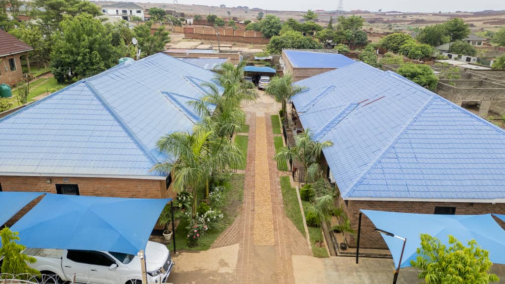 Aerial view of the MJs Apartments compound